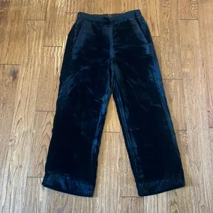 J.Crew velvet black high rise pull on pants size 2 thumbnail 3