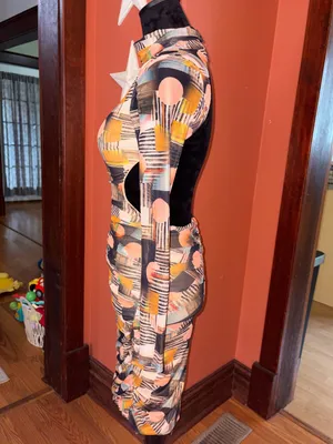 AKIRA Abstract Geometric Midi Dress thumbnail 4