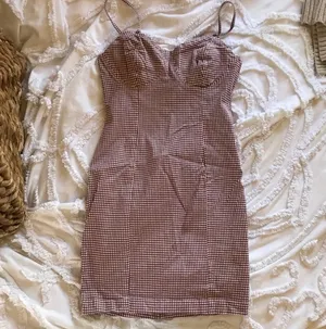 William B Fitted gingham sweetheart mini dress Medium thumbnail 2