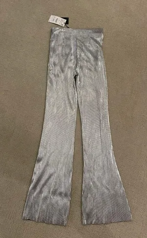 ZARA Metallic Flared Pants thumbnail 3