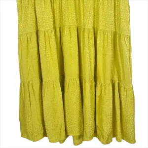 Anthropologie Maeve Sacha Jacquard Tiered Tunic Mini Dress Yellow Size Small thumbnail 4