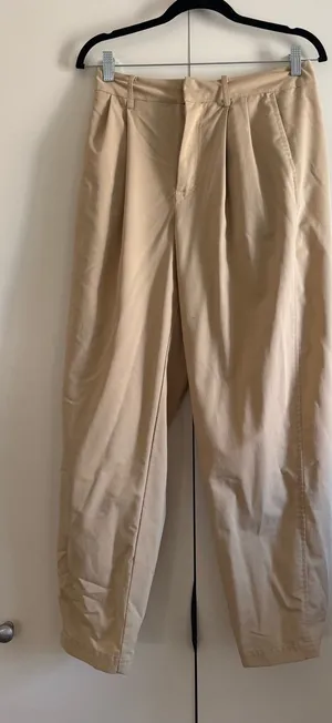 Free people barrel tan trousers thumbnail 1