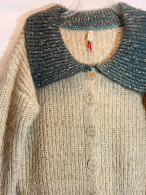 Raga Dorothy Textured Button Front Boho Cardigan Sweater Anthropologie M thumbnail 5