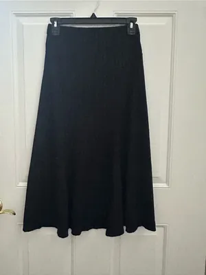 Halara Ribbed Knit Midi Skirt in Black thumbnail 3