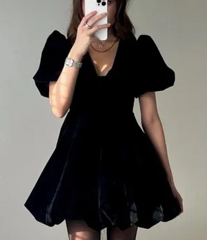 Black  Velvet Dress thumbnail 1