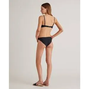 QUINCE Italian V Neck Bikini Top MINIMALIST Adjustable Size Large L Black thumbnail 3
