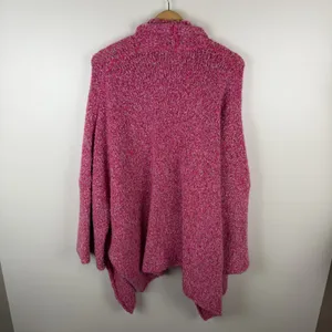 Free People Slouchy BFF Cardigan Large Pink Prickly Pear Oversized Boucle Knit thumbnail 6