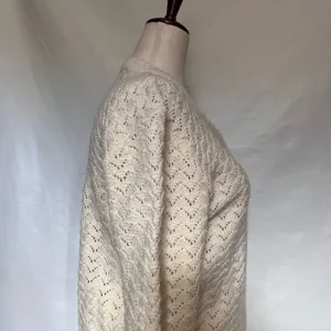 Vtg 60s Pointelle Knit Cardigan Women Sz S Cottagecore Coquette Wintuk Scallop thumbnail 8