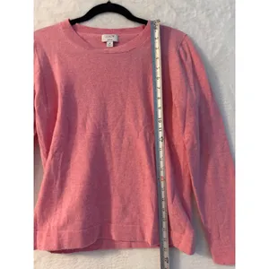 J.Crew Teddie Sweater Womens Medium Pink Cotton Wool Blend Crewneck F5199 FA21‎ thumbnail 9