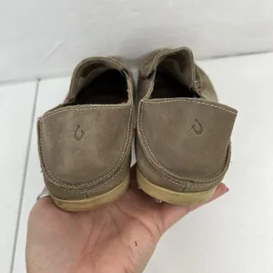 OluKai 9.5 Nohea Nubuck Loafers Taupe Leather Slip On Casual Comfort Shoes Women thumbnail 10