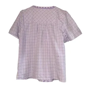 Savana Jane Embroidered Gingham Top Women's Small Cottage‎ Boho Feminine ~Flaw thumbnail 4
