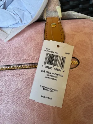 Coach Rowan Satchel Bag Signature Canvas With Charms Gold/Powder Pink CEA18 NWT thumbnail 5