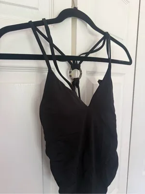 NWOT Seafolly Active Multi Rouleau One-Piece Black Criss Cross 8 Black Swimsuit thumbnail 5