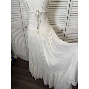 FREE PEOPLE WHITE FUN IN THE SUN MAXI DRESS SZ Large thumbnail 10