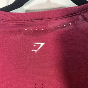 Gymshark Burgundy Red Sweat Seamless Long Sleeve Crop Top XLL Plum Pink Workout thumbnail 4