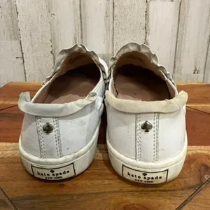 Kate Spade‎ Women's Lillie White Ruffle Slip-On Sneakers Size 6.5 Casual Flats thumbnail 5