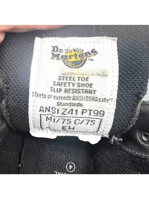 Dr. Martens 8877 Steel Toe Black Work Boots Size 4 US 6 England Made Vintage thumbnail 8