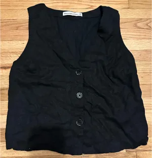 NWOT Abercrombie Linen Vest Top in Black thumbnail 2