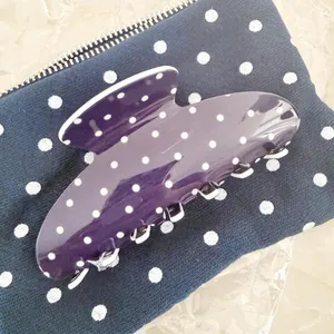 NEW Parke blue white polka dots hair clip claw clip * thumbnail 4