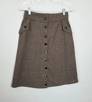 Downeast Plaid Tweed A-Line Skirt Preppy Academia Poetcore Literary Chic Small thumbnail 1