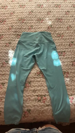 Aqua Blue Lululemon Leggings Size 8 thumbnail 2