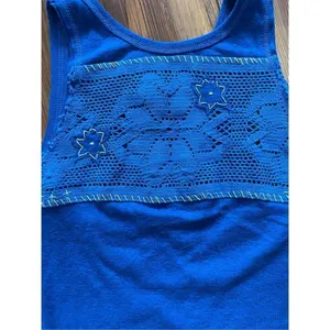 We the Free Window Crochet‎ Bright Electric Blue Tank Top XS thumbnail 10