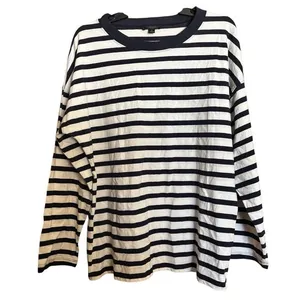 J Crew Top Womens Medium Multicolor Nautical Stripe Cotton Blouse thumbnail 1