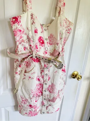 For Love & Lemons Weston Floral Denim Mini Dress thumbnail 9