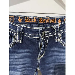 Rock Revival Kai Straight Jeans Dark Blue Denim Embroidered Flap Pockets Size 29 thumbnail 2