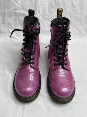 Dr. Martens 1460 Pink Glitter Boots Lace-Up Size 6 Womens EU 37 thumbnail 3