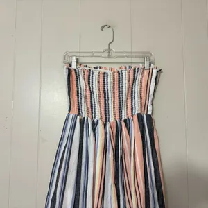 Free People Lilah Stripe Midi Dress Strapless Button Front Cotton Size S thumbnail 6