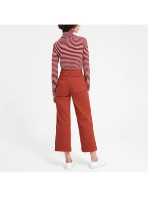 $98 Everlane Wide Leg Crop Jeans in rust orange terracotta size 0 thumbnail 4