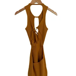 NWT For Love & Lemons Maggie Midi Knit Dress In Orange Size S Small thumbnail 6