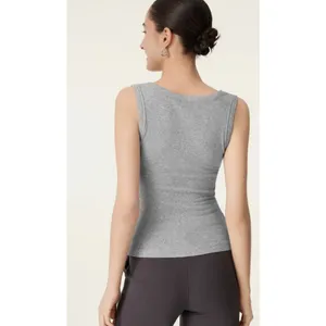 OGL Move Black V Neck Tank Top Built In Bra Brami Ribbed Stretch Size Small S thumbnail 5