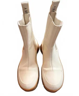 Stella McCartney Cream Chelsea Boots with Brown Sole thumbnail 1
