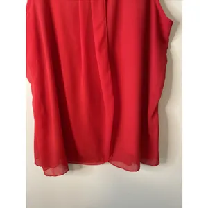 Iwollence XL Red Sleeveless Blouse Layered Chiffon Career Party Top thumbnail 3