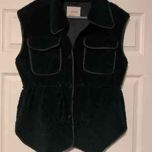Anthropologie $128 Hunter Green Warm Cozy Cinched Faux Shearling‎ Vest Fall thumbnail 7