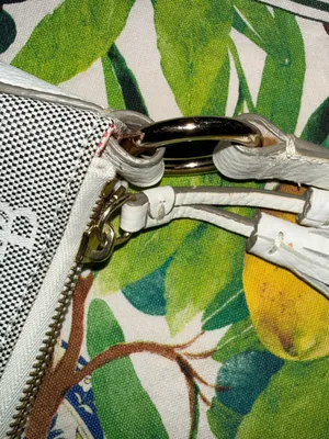 Dooney & Bourke Gray and White Logo Jacquard Tassel Shoulder Bag thumbnail 5