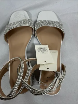 Womans NWT A New Day Shannon Strappy Dress Sandals Size 11 Silver Rhinestones thumbnail 5