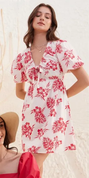 Sim & Sam Poplin Print Dress. Size Medium thumbnail 2