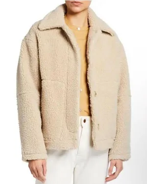 Vince Women's Button Front Sherpa Jacket Size S thumbnail 1