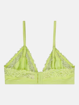 Aerie Lace Detail Non Padded Bra, Lime Size XL thumbnail 2