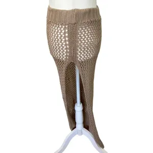 Beach Riot Deborah Skirt in Tan Small Womens Swim Cover Up Crochet Maxi thumbnail 3