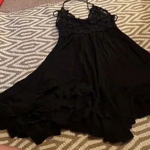 Free people one black lace top‎ mini swing dress xs thumbnail 3