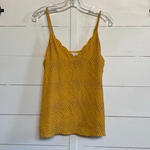 Socialite Yellow Polka Dot Scallop‎ layer Chiffon Summer Blouse - XS EUC thumbnail 4