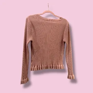SHEIN Dusty Pink Ribbed Cardigan and Skirt Set thumbnail 3