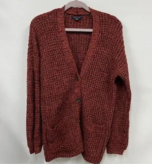 American Eagle Outfitters medium Button Front Waffle Knit Cardigan w/pockets thumbnail 1