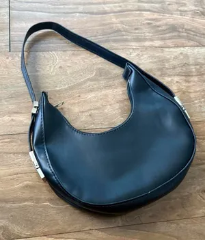 Classic Black Crescent Shoulder Bag - Women thumbnail 1