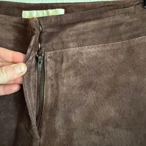 Margaret Godfrey Vintage Western Boho 70s Suede Chocolate Brown Bootcut Pants 12 thumbnail 4