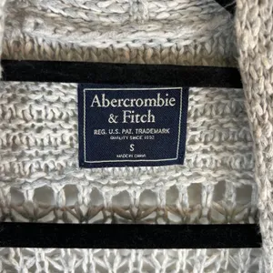 Abercrombie Fitch Women Knit Open Front Cardigan Sweater Light Gray‎ Size S thumbnail 4